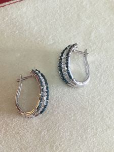 ต่างหูเงินแท้ประดับเพชรทรงกลมสีขาวธรรมชาติ 1.78 กะรัต สำหรับผู้หญิงในงานแต่งงานและงานหมั้น - Product Image 2