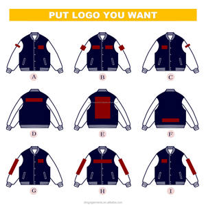 Chaqueta Universitaria de Lana para Hombre, Estilo Bomber, con Logotipo Bordado en Chenilla Personalizado para Escuelas y Universidades, con Parches de Béisbol y Letras - Product Image 4