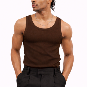 Camiseta sin Mangas para Hombre |   Camiseta Holgada de Algodón de Punto Lavado |   Chaleco Deportivo Transpirable para Gimnasio de Verano |   Fabricación Personalizada al por Mayor - Product Image 2