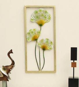 Guijarros de hojas modernas, arte de pared de Metal, patrón elegante pintado a mano para el hogar, oficina, técnica de artesanía de Metal para inauguración de la casa - Product Image 5