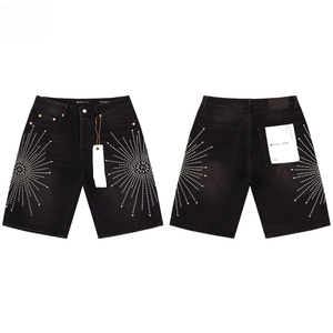<strong>Mens</strong> Black Denim <strong>Jeans</strong> <strong>Short</strong> 2026 Artificial Diamond Street Hole <strong>Shorts</strong> Casual <strong>Shorts</strong> Knee Length <strong>Jean</strong> Clothing 28-38 Size - Product Image 3