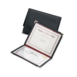 Wholesale Custom Logo <b>A4</b> Size Black Color Genuine Leather Certificate Holder for Graduation/Diploma - Product Image 1