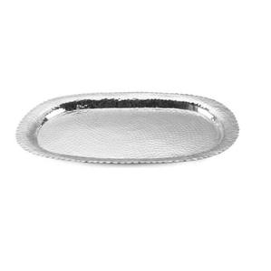 Conception de marteau de plateau de roulement en métal enduit d'argent écologique utilisée pour le stockage d'accessoires de cuisine de café servant la forme ovale pour - Product Image 3