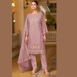 ผ้าโปร่งหนาพิเศษพร้อมคอลเลกชันชุดปักหนาพิเศษผู้ผลิตโดยการส่งออกใน Gujarat - Product Image 3