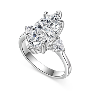 Bague Jeulia à trois pierres en diamant taille marquise en argent sterling - Product Image 3