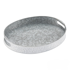 ถาดเสิร์ฟโลหะลายนูนรูปดอกไม้แบบโมเดิร์นทำด้วยมือปรับแต่งโลโก้ได้ - Product Image 6