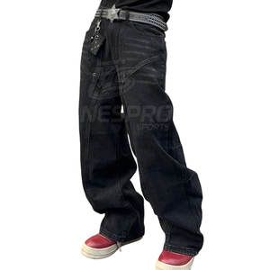 Pantalones vaqueros oscuros de invierno rectos de Color sólido de la mejor calidad, venta al por mayor, hechos a medida para hombres, diseño único, 100% algodón, transpirable, informal - Product Image 1