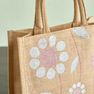 Premium Quality Extra Large Eco-friendly <b>Jute</b> Shopping <b>Bag</b> with Letter Printed Handle for Daily Use - Product Image 4