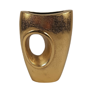 Jarrones de metal de aluminio estilo Westin Surahi de primera calidad, flor con acabado dorado y obras de arte de hierro, jarrón de metal de gama alta - Product Image 4