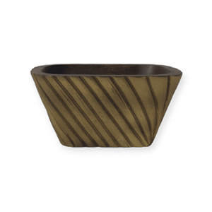 Bois de manguier sculpté à la main texturé naturel et or Antique style moderne décoration de table petit mini bol moyen récipient à bougie - Product Image 5