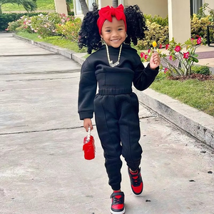 เสื้อกีฬาแขนยาวสำหรับเด็ก, เสื้อสเวตเตอร์ขนแกะสีพื้นเสื้อผ้าเด็ก - Product Image 5