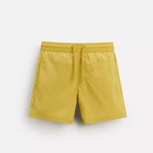 Short de bain à séchage rapide pour homme avec logo personnalisé, doublure en maille respirante, ceinture élastique, vêtements de plage de couleur unie, vêtements de fitness 100% polyester - Product Image 4