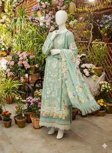 Luxury Pakistani Embroidered 3 Piece <b>Suit</b> Women Ready To Ship Eid Dress Elegant Gift For Her - Product Image 3