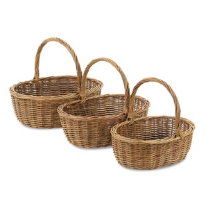 Set of 3 Rattan Picnic <b>Baskets</b> Handmade Storage <b>Basket</b> Wholesale eco-friendly Made in Viet Nam - Product Image 3