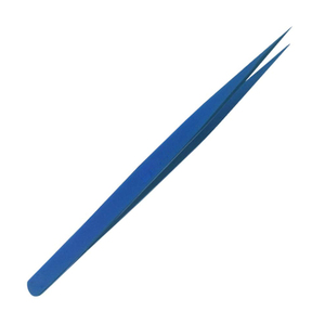 Pinzas profesionales para pestañas rectas al por mayor, diseño personalizado, revestimiento de Color azul, Punta puntiaguda de acero inoxidable de alta calidad - Product Image 2