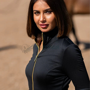 Chaqueta de equitación elegante para mujer con tela elástica impermeable y transpirable, ropa de abrigo ecuestre perfecta para paseos en senderos deportivos - Product Image 4