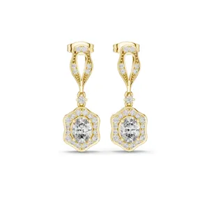 Boucles d'oreilles en diamant de laboratoire 1,426 CT pour femmes, clarté VVS-VS EF, or 18 carats, 14 carats, 10 carats et argent 925, or rose, or jaune, or blanc - Product Image 1