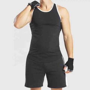 OEM Wholesale Custom Gym Stringer Tank Top Breathable Fitness Sports <b>Singlet</b> Casual Muscle Style Knitted T-Shirt Blank Pattern - Product Image 5