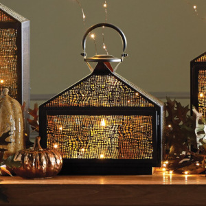 Modern Style Iron LED Lighting Candle Pillar Holder Home Use Christmas <b>Lanterns</b> Mesh Windows Centerpieces Table Handmade - Product Image 3
