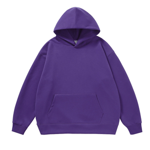 Sweat à capuche de haute qualité pull épais polaire surdimensionné ample personnalisé grande taille hommes sweats à capuche basiques coton mélangé - Product Image 1