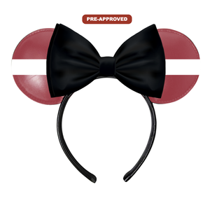 Diadema Personalizada Hecha a Medida con Orejas de Ratón, Diseño Pre-Aprobado con la Bandera de Letonia H.E.R. Accesorios - Product Image 1