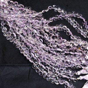 Piedra preciosa de amatista Rosa AAA, cuentas de Briolette de corazón facetado de 7mm, cuentas de piedras preciosas semipreciosas de amatista Rosa Natural para la fabricación de joyas - Product Image 3