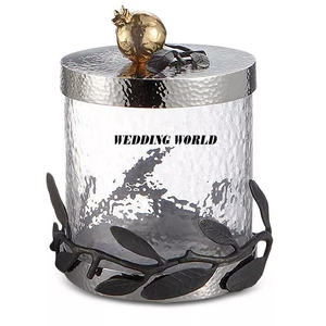 โถใส่ลูกกวาดโลหะชุบทองงานแฮนด์เมดดีไซน์เนอร์ทำด้วยมือโถผลไม้แห้งโลหะแบบคลาสสิกมีสไตล์ใหม่ - Product Image 4