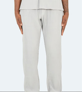 Pantalones plisados de pierna ancha personalizados de alta calidad al por mayor, ropa de calle para hombre, pantalones plisados informales holgados de algodón y lana - Product Image 5