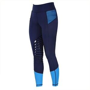 Womens gel grip pull on riding breeches mesh panel design anti slip silicone horse riding <b>leggings</b> breeches pants - Product Image 6