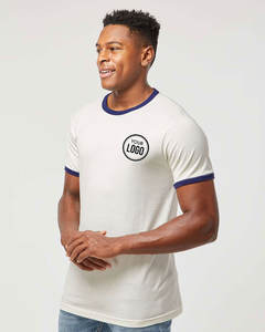 2025 tultex-Fine JERSEY Ringer เสื้อยืดโลโก้ที่กำหนดเองเสื้อสตรีทแวร์พรีเมี่ยมสำหรับการพิมพ์แบรนด์ของคุณมี246 - Product Image 1