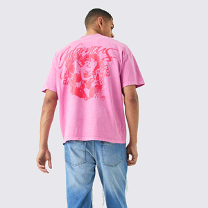 Camiseta de gran tamaño de peso pesado de moda de alta calidad, ropa para hombre, camiseta personalizada con estampado gráfico allover para hombres, tarifa al por mayor - Product Image 6