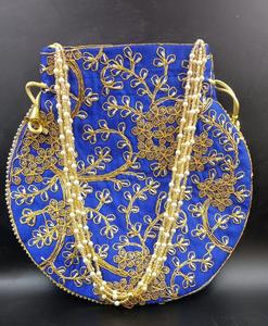 Bolsas Ajustables con Cordón Flexible, Tela Tradicional India Hecha a Mano para Regalos, Joyería, Bodas, Bolsitas/Bolsos - Product Image 3