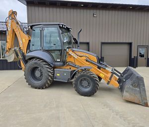 CASE 575N Backhoe Loader Extendahoe Utility Loader Enclosed Cab Construction Equipment - Product Image 1