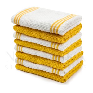 Toallas de limpieza de cocina de algodón ecológicas antimicrobianas de calidad superior, diseño de logotipo personalizado ligero sin rayas, secado rápido - Product Image 1