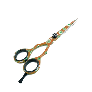 Ciseaux de barbier modernes et élégants en acier inoxydable noir droit et pointu, ciseaux de coiffure de salon avec poignée antidérapante, vente en gros - Product Image 1