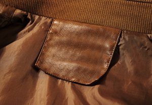 2025 Winter Fashion OEM Designs Genuine Leather High Street Slim Fit Breathable Quick Dry Stand Collar 100% Polyester <b>Jacket</b> <b>Men</b> - Product Image 4
