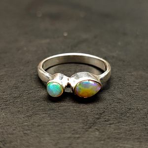 แหวนแต่งงานเงินสเตอร์ลิง925ทำด้วยมือประดับเพชรและโอปอลที่ผ่านการรับรองจาก IGI พลอยสังเคราะห์สำหรับงานปาร์ตี้ - Product Image 4