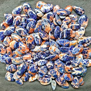 Sodalite naturelle Sodalite pierres précieuses en vrac Lot Sodalite Cabochon cristal de guérison poli pour anneau pendentif fabrication de bijoux pierre - Product Image 2