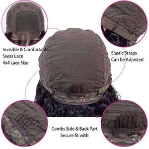 Perruque en dentelle HD en cheveux humains vierges à boucles profondes avec alignement lisse des cuticules, mèches sans perte et bord pré-épilé - Product Image 2