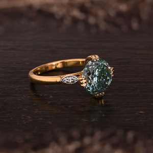 Boucles d'oreilles en diamant moissanite bleu de luxe pour femmes, 2,4 carats, argent sterling 925, or rose, brillant, bleu cyan, moissanite VVS - Product Image 4