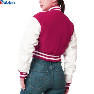 BOBBIN INDUSTRIES Best Variety Stylish Women's Crop Varsity <b>Jacket</b> Long <b>Sleeve</b> <b>Short</b> Length Casual Wear Trending Custom Color - Product Image 6