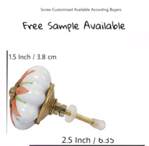 Boutons en céramique de melon de fleur de style de conception industrielle CK 558 pour l'usage extérieur d'hôtel de chambre à coucher de commode de cuisine - Product Image 3