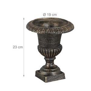 Silver Antique Flower Urn <b>Vase</b> on <b>Square</b> Base Rough Finished Home Decorative Table <b>Vase</b> for Flowers and Plants Decoration - Product Image 2