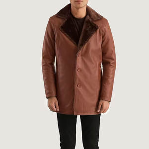 Factory Made Oem Design New Fabric <b>Men</b> Leather <b>Coat</b> Basic Style Fashion High Quality <b>Men</b> Leather <b>Coat</b> - Product Image 5