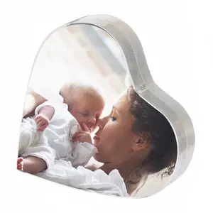 2x2 inch Heart Shape Photo Frame Double Side Transparent 8mm+8mm Magnetic Picture Display Frame