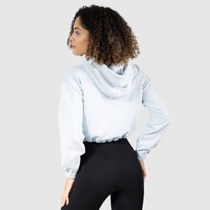 Top qualité personnalisé plaine pull à capuche nouvelle mode tricoté haut court pour les femmes hiver polaire avec technique lavée taille adulte - Product Image 2