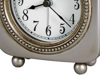Horloge de table de forme carrée en métal laiton AK avec poignée supérieure et base à boule ronde en nickel fini antique pour la décoration intérieure de table