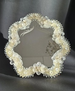 Miroir en verre de Murano original, cadre floral vintage du milieu du siècle, miroir de sol ou mural - Product Image 3