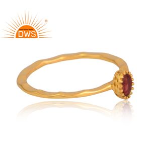 New Design 925 Sterling <b>Silver</b> 18K Gold <b>Plated</b> Natural Garnet Gemstone Ring Demi Fine Jewelry for Women Gift for Her - Product Image 4