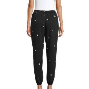 Taille haute femmes pantalons de survêtement noirs surdimensionnés 100% coton polaire coupe ample pantalon de jogging - Product Image 6